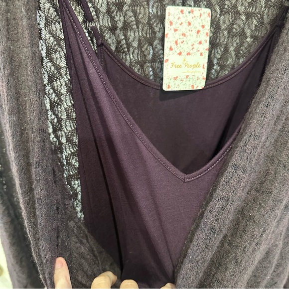 NWT Women’s Free People Snug Bug Wool Blend Faux Wrap Casual Plum Dress Medium - Picture 12 of 13